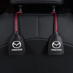 1/2Pcs Leather Car Seat Headrest Hooks Car Back Seat Organizer Hanger Holder Hook For Mazda CX3 CX9 MX5 RX8 Axela Demio Atenza