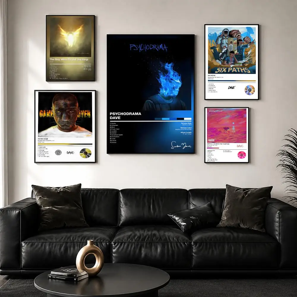 Rapper Music Album D-Dave Poster Decorative Wall Art Sticker Mural Print for Bedroom Living Room Hallway Home Decor Gift