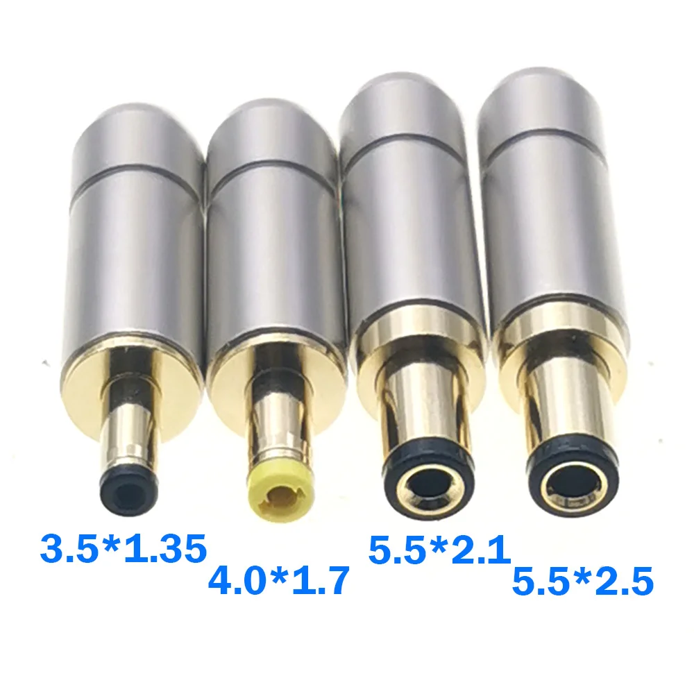 

20pcs DIY DC Plug Copper Housing 5.5 x 2.5 / 5.5 x 2.1 / 4.0x1.7 / 3.5 x 1.35 mm DC Power Jack Male Plug for Welding Line