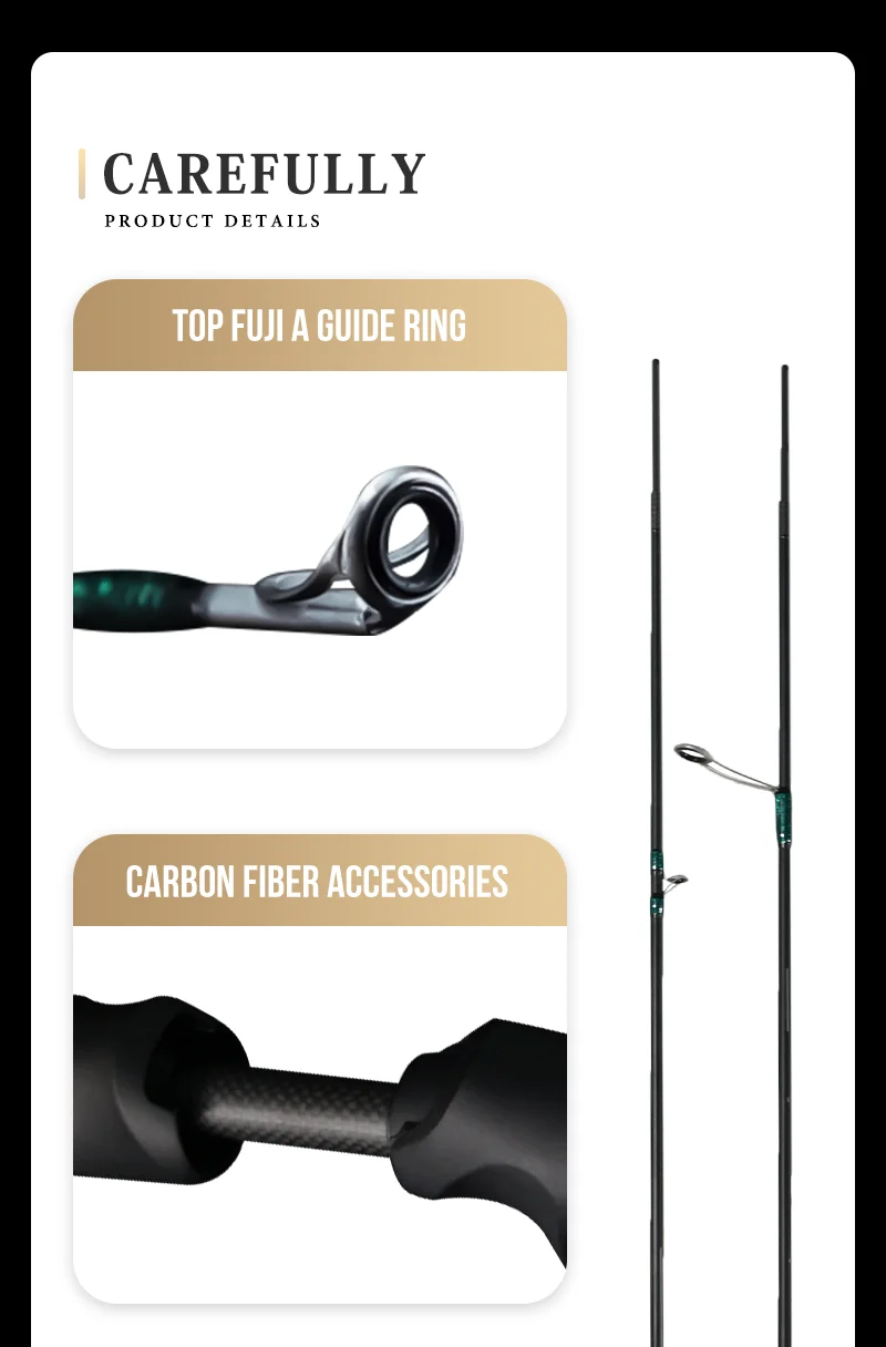 Seasir Stream Ultralight Lure Fihsing Rods Carbon Massivholzgriff Fuji A+O 40T Carbon Cloth Lure Weight 1-10g Angelrute – Detail 10