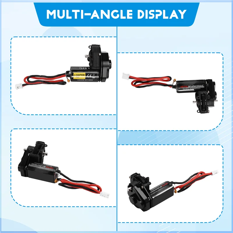 YSUN-Helical Gear Komplettes Getriebe mit 050 Bürstenmotor 50T für 1/24 RC Crawler SCX24 AX24 Upgrade
