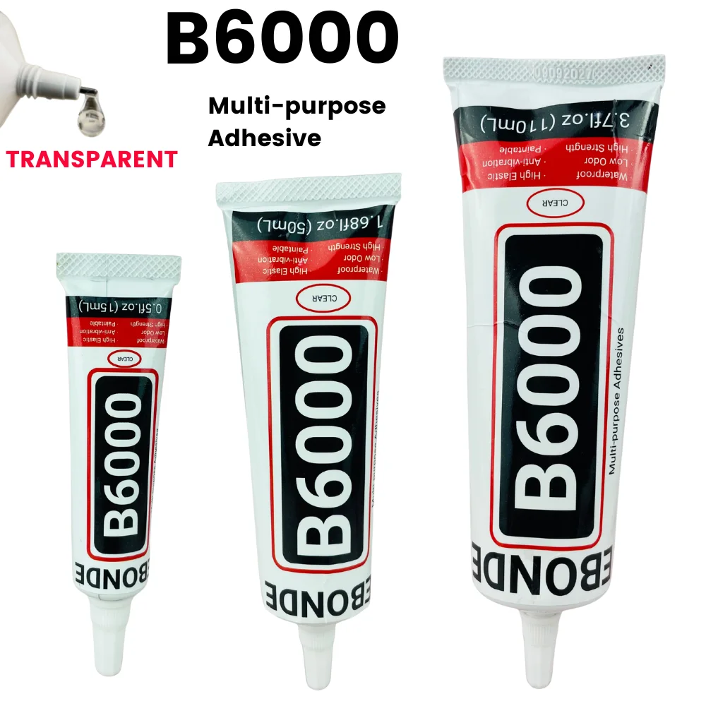 15ML 25ML 50ML 110ML Klej B6000 Przezroczysty Klej Kontaktowy do Napraw Telefonów Szkła Plastiku Uniwersalny Klej DIY B-6000