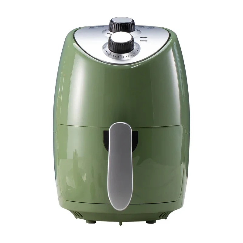 Mini Air Fryer Household Smoke-free French Fries Machine Fryer 2.6L Electric PFA Round Green Making Food Maxky Kitchen 1000 220