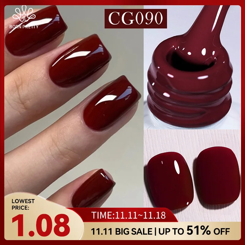 BORN PRETTY 10ml Ancora Red Color Gel Nail Polish Super Bright Varnis Semi Permanent Fall Winter Trendy Nails for Home DIY Nails