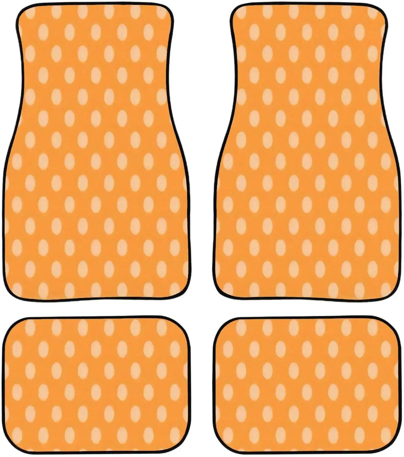 Car Floor Mats - Seamless Orange Polka dot Tiling Abstract Spring Easter Texture Carpet Floor Mats for Cars, Anti Slip Rubber