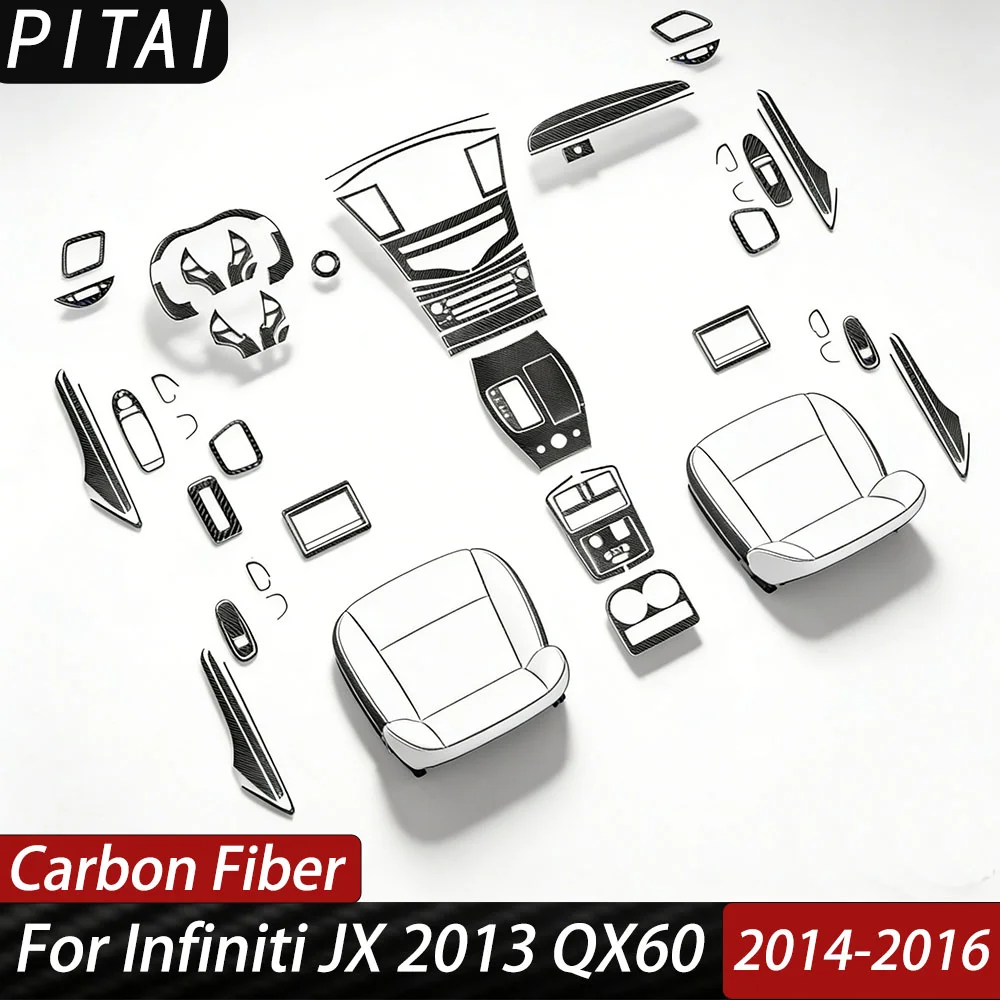For Infiniti JX 2013 QX60 2014-2016 Carbon Fiber Door Hands Lift Instrument Panel Trim Strips Car Interior Accessories Sticker