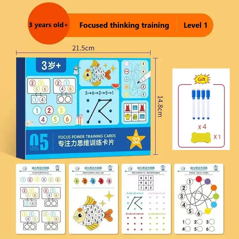 

Magical Tracing Workbook Control Training Book Reusable Kids Tracing Cards Children Pen Control Colorful Fun Games for Ages 3-6