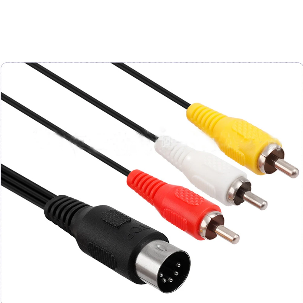 10pcs 1.8M 5 Pin For Sega Genesis 1 Audio Video AV Cable Cord 3RCA Cable New replacement RCA audio video cable