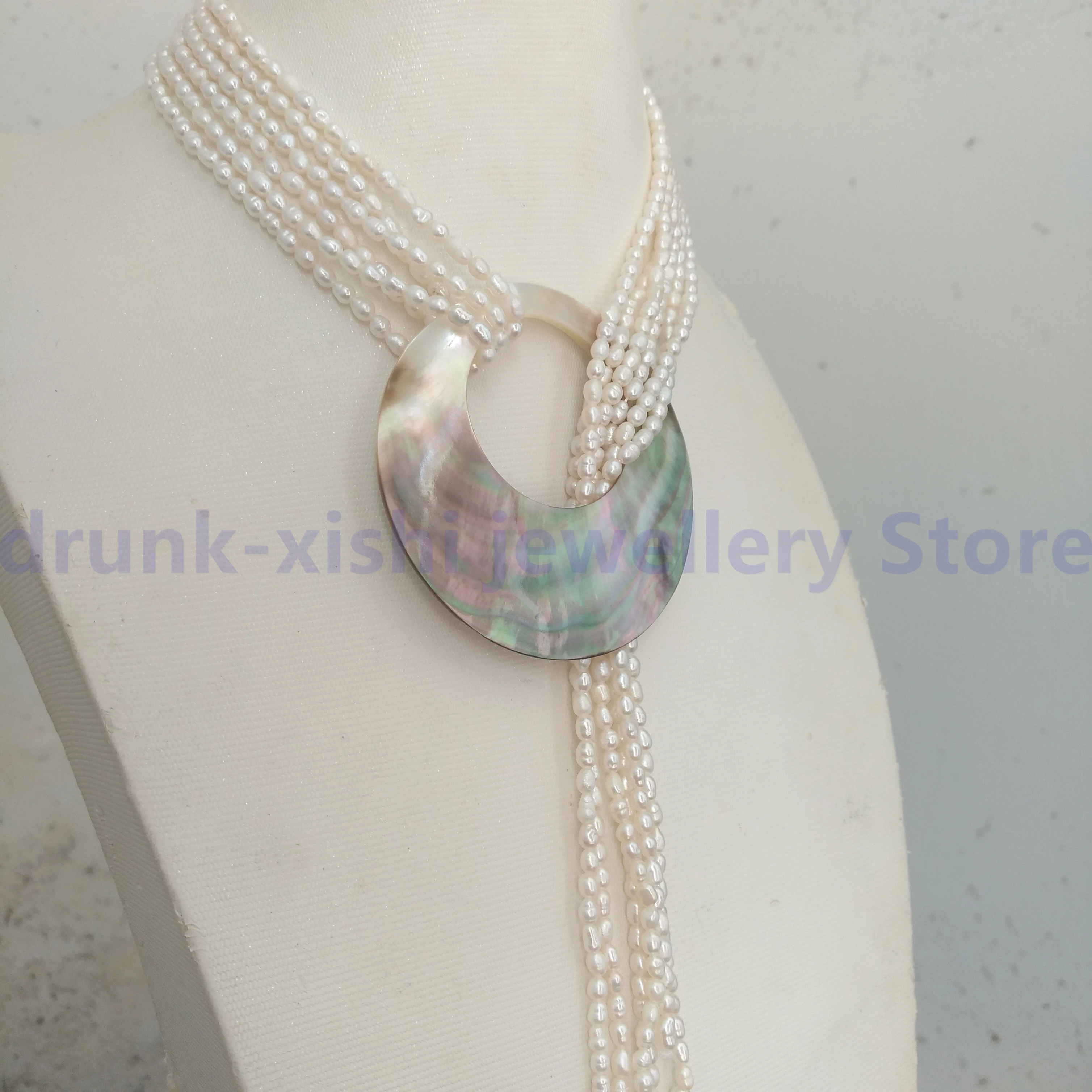 Seawater Akoya Genuine Baroque Mini Rice Shape Small Size Natural Real Pearl Long Necklace 18