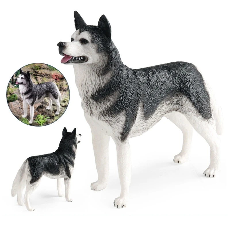 Plastic Hond Model Speelgoed Realistisch Hond Standbeeld Ornament Realistische Dieren Tuin Gazon Mooie Puppy Landschap