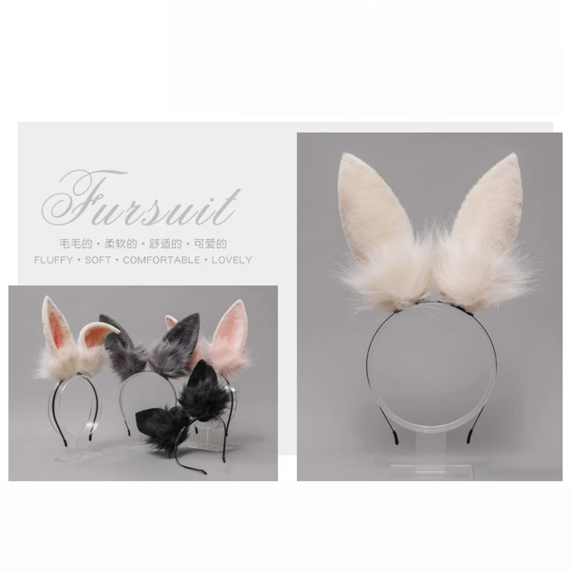Konijn Oren Hand-Made Pluche Beest Oren Hoofdtooi Jk Haaraccessoires Lolita Haarspeld Vakantie Hoofdband Cosplay