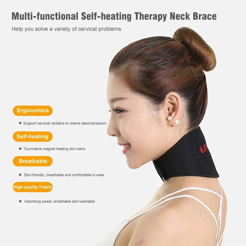 1PC Tourmaline Self-Heating Magnetic Therapy Neck Brace Support Belt Cervical Vertebra Protection Spontaneous Heating Massager