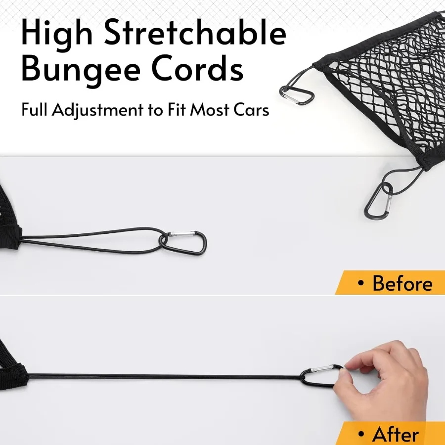 Dog Car Net Barrier for SUVs with Metal Hooks and Stretchable Mesh Design Car Divider and Storage Bag Included Ideal for Safe T