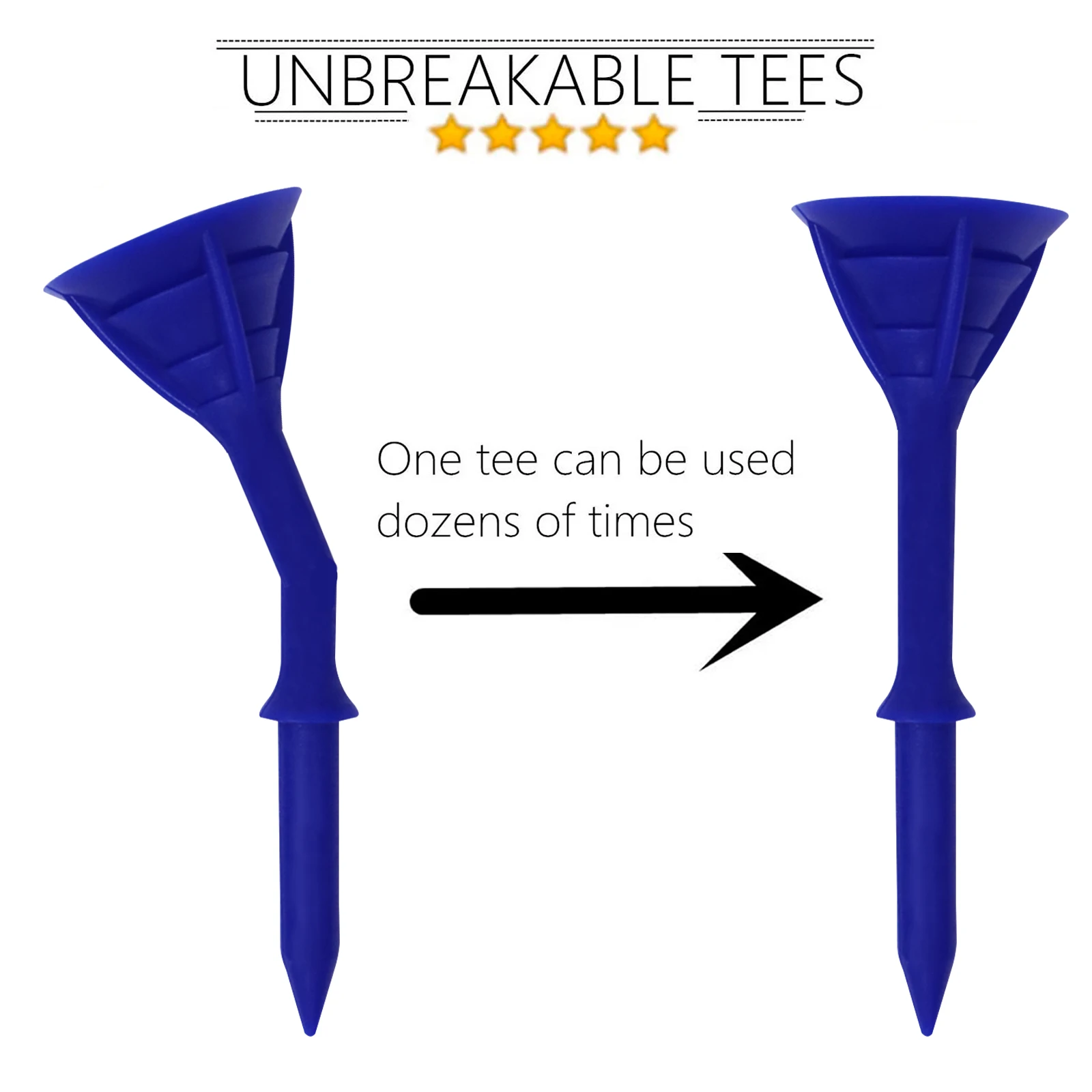 Golf Tees Plastic Unbreakable Tee 3 1/4 Inch 100 Pack, Durable Stable Golf Tee 4 Colors Available for Practice Drop Shipping