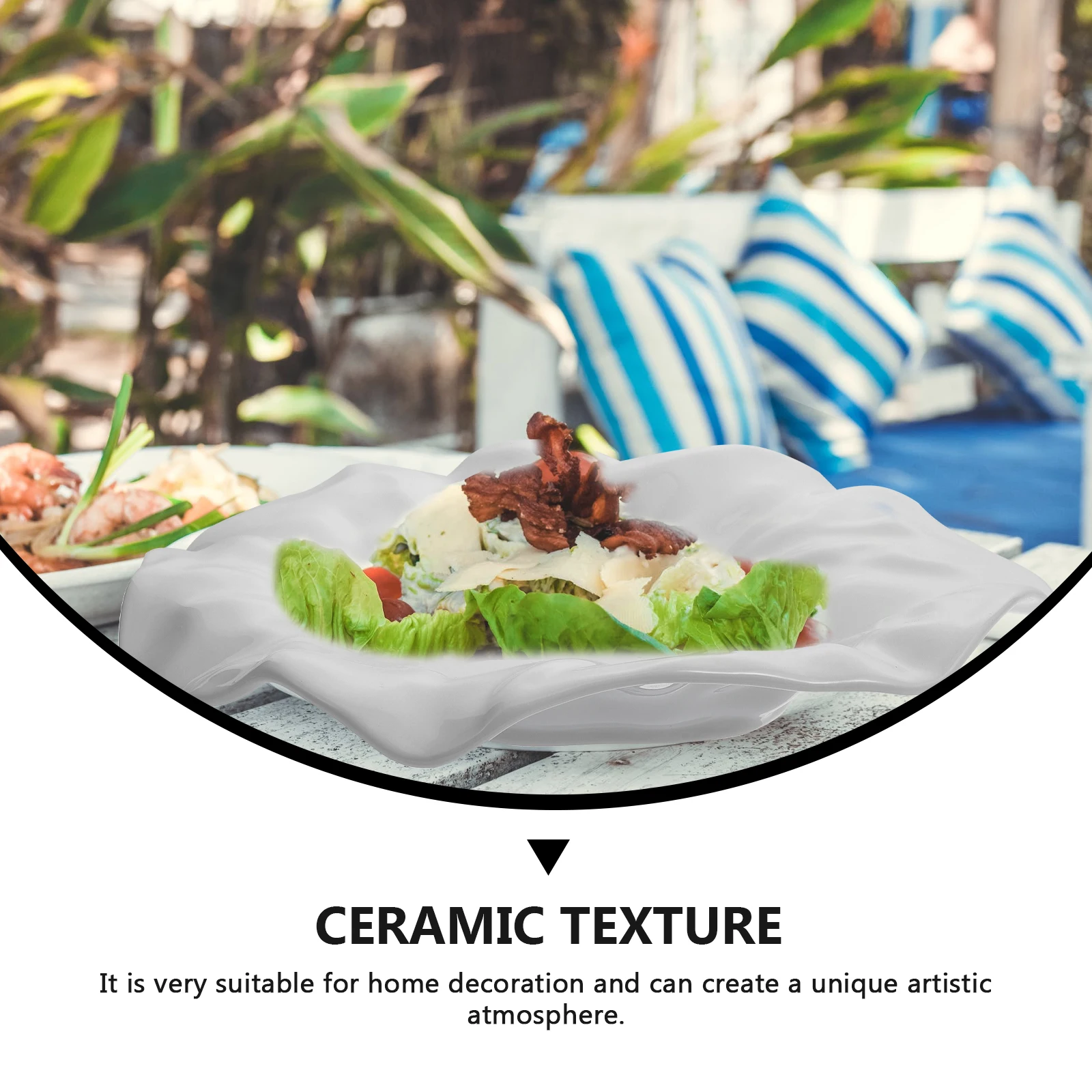 

Unique Irregular Fold Ceramic Tray Kitchen Utensil Attractive Photo Prop for Afternoon Tea Food Tray Ceramic Food Plate