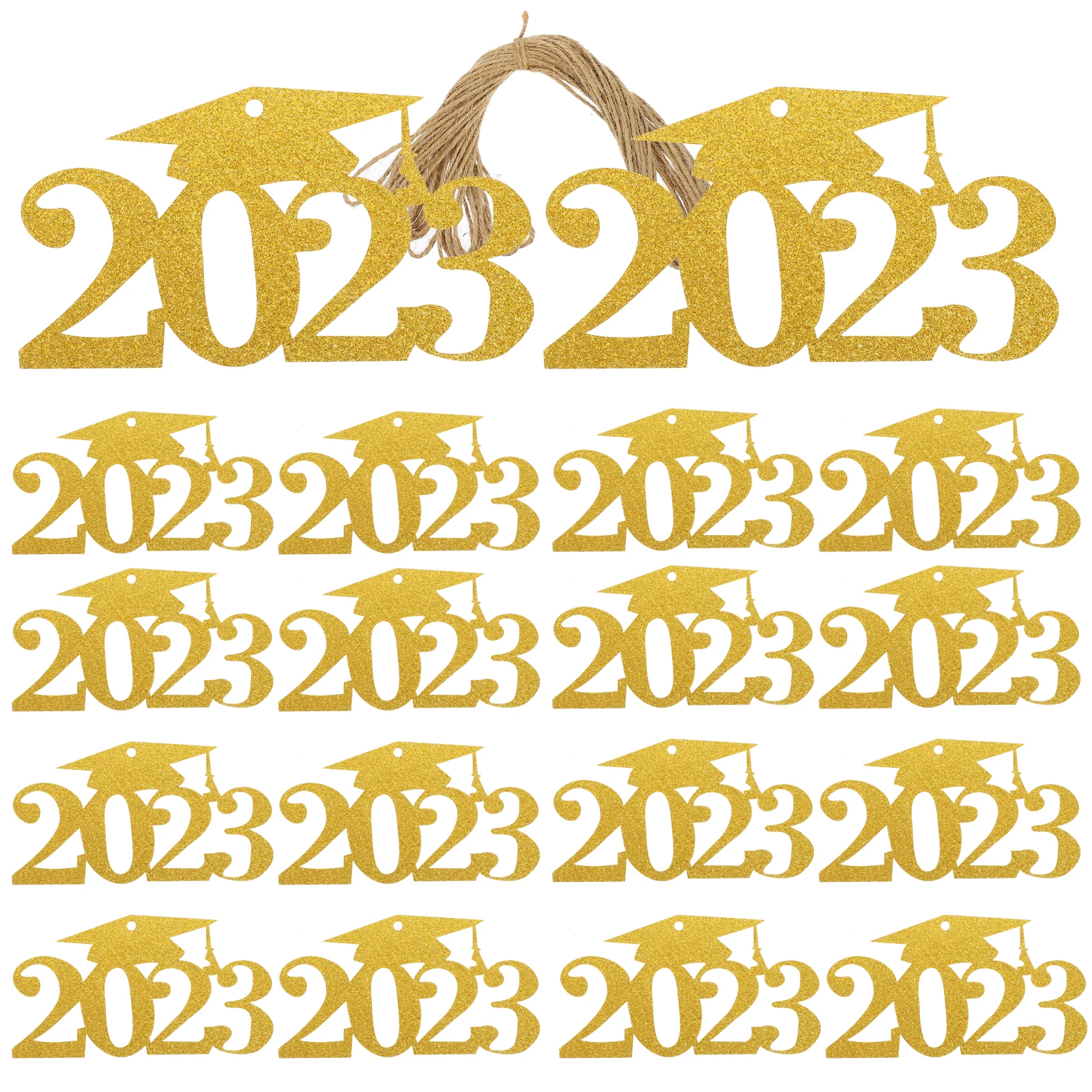 

30 Pcs Graduation Vase Labels Tags 2023 Party Decoration Favor Prop Flower Bottle Supplies DIY Decor Grad Gifts