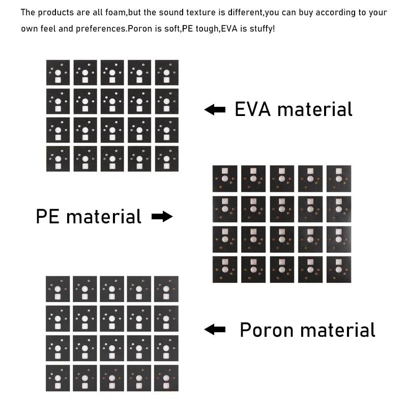 Almofadas da almofada do interruptor do pwb adesivos espuma poron pe eva material para a gaxeta melhorar a qualidade de som do teclado bm60 bm65 bm68 xd64 bm80