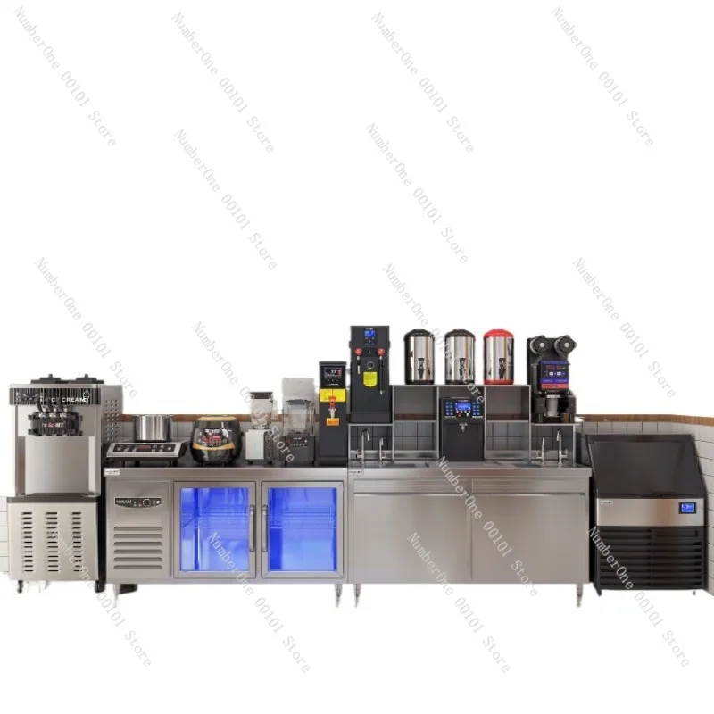 

Commercial Milk Tea Bar Counter,Stainless Steel Workbench,Complete Set of Milk Tea Shop Equipment for Efficient Operation
