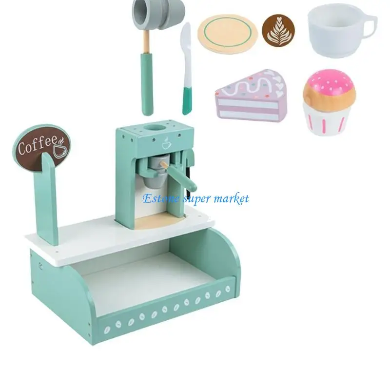 090B ครัวเล่นร้านกาแฟของเล่น Cupcake เด็กเล่นบทบาทชุดของขวัญวันเกิด Fine Motor Skill ของเล่น