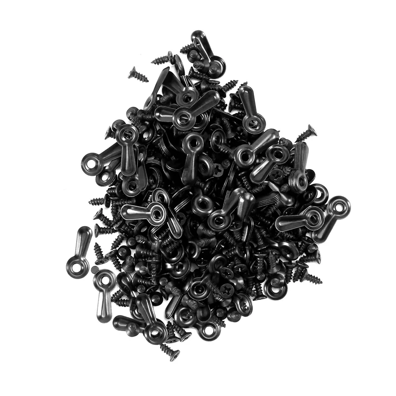 LNHF 300 Picture Turn Button Fasteners Photo Frame Hardware And 300 Screws For Craft, Hanging, Drawing, Black