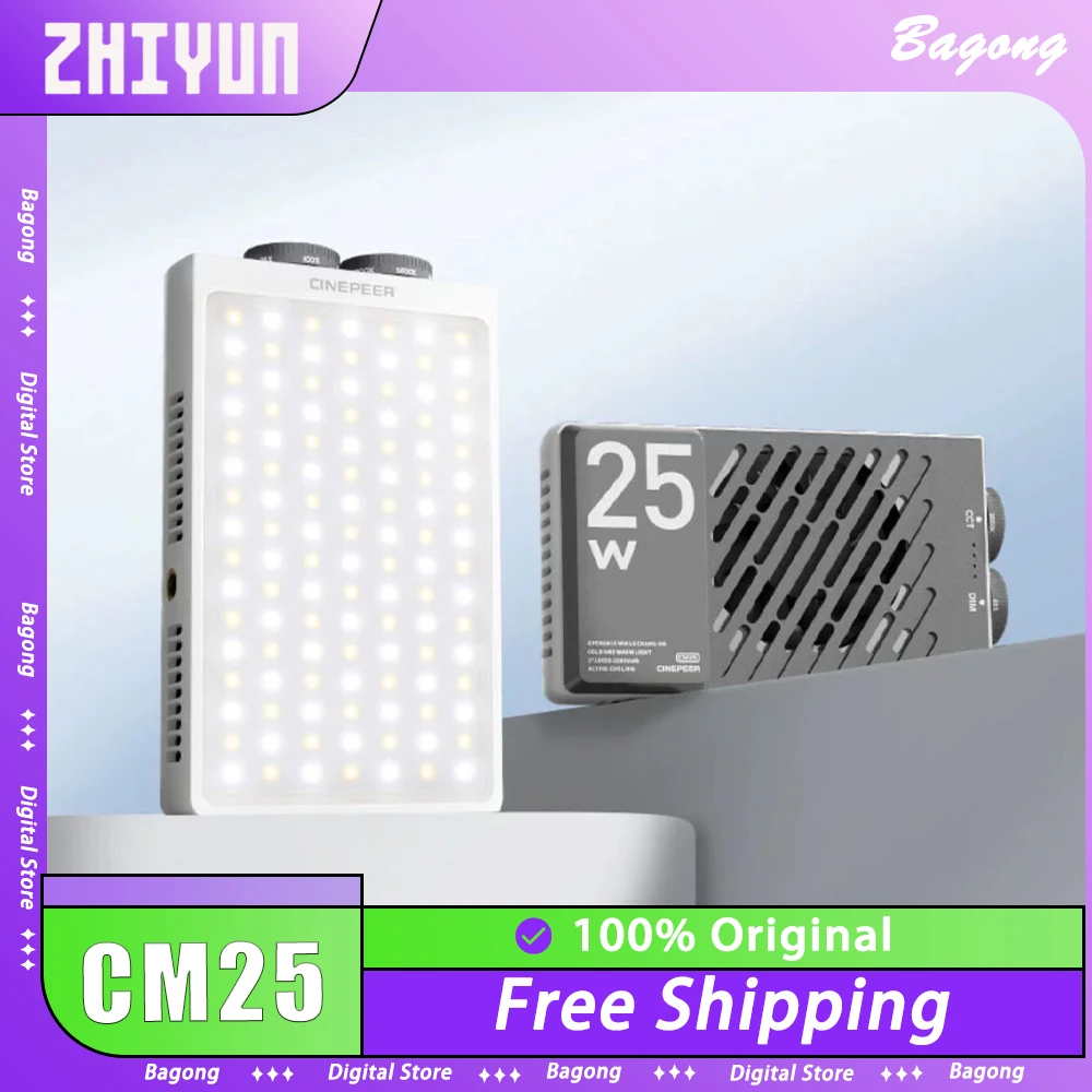 ZHIYUN CM25 25W LED Pocket Photography Video Light Studio Video Fill Light 2700K-6200K for Live Streaming Photography Custom