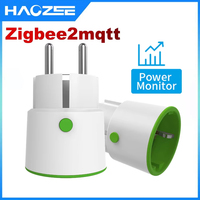 Haozee Smart Zigbee Plug Socket 3680W 16A Power Energy Monitoring Timer Switch EU Outlet Support Home Assistant Zigbee2mqtt