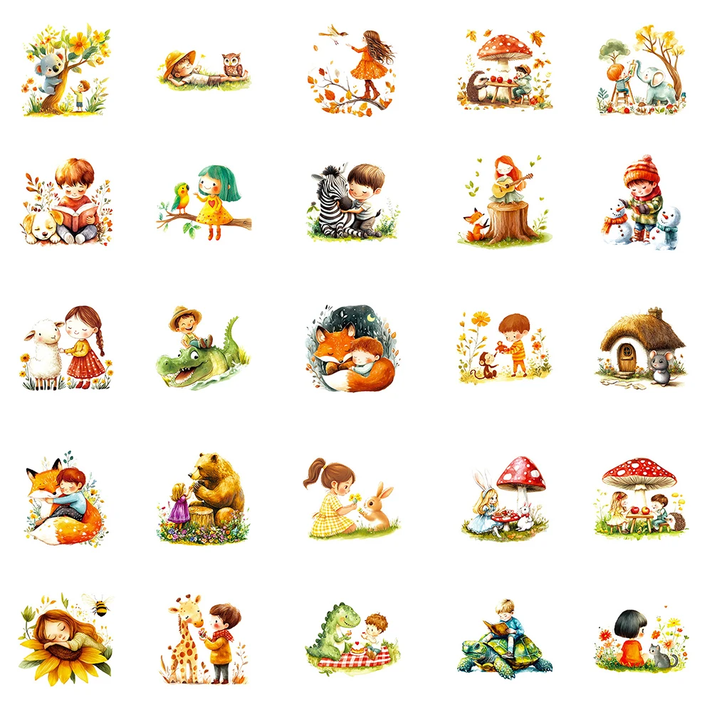 10/30/56 Uds. Pegatinas de bosque de cuento de hadas mágico de dibujos animados impermeable DIY papelería teléfono cuaderno lindo Animal Graffiti calcomanías Decoración