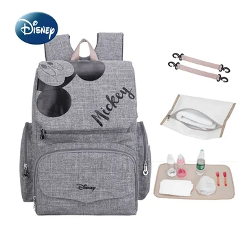 Disney Mickey Original nuevo bolso de pañales mochila de dibujos animados bolsa de bebé de gran capacidad bolsa de pañales de bebé multifuncional de alta calidad