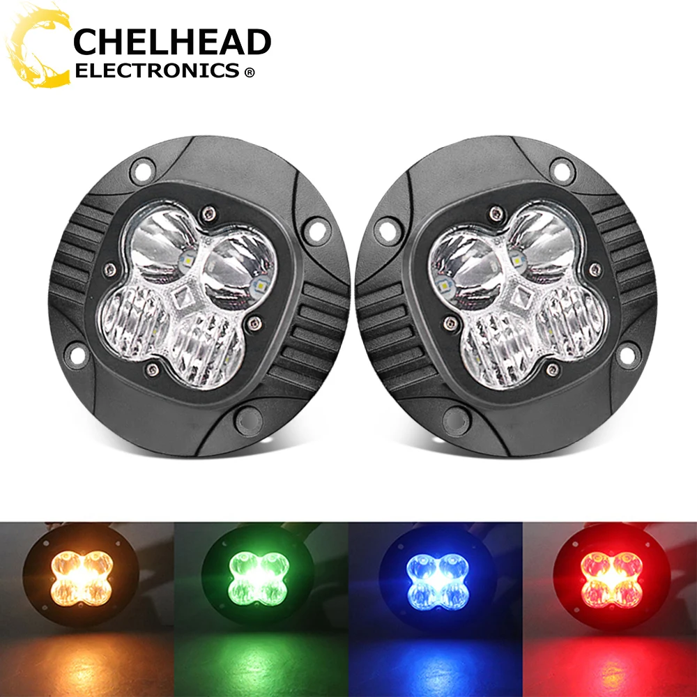 

Car Led Worklight Flush Mount 40W 4000LM for Offroad 4x4 Vehicle Driving 12V 24V Truck UTV RV ATV Led Working Round Lights