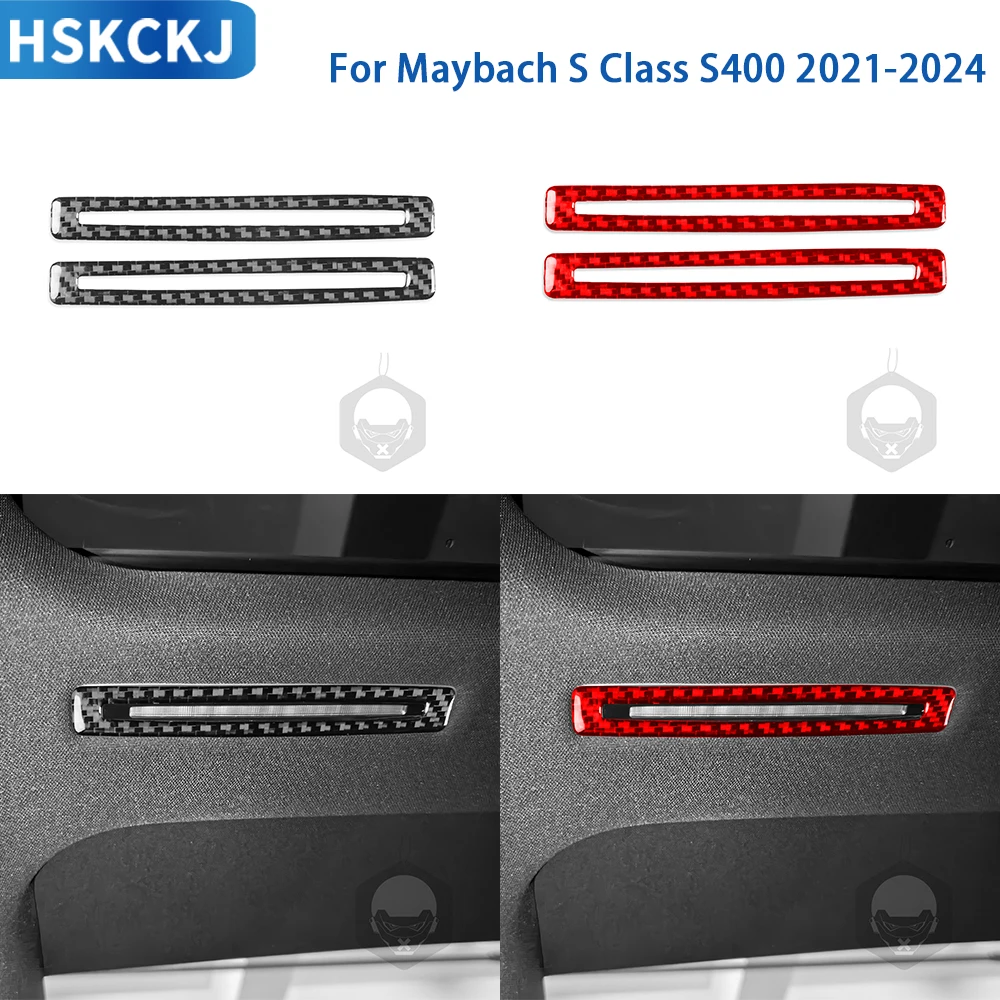 For Maybach S Class S400 2021-2024 Accessories Real Soft Carbon Fiber Interior Rear Reading Light Frame Cover Trim Sticker