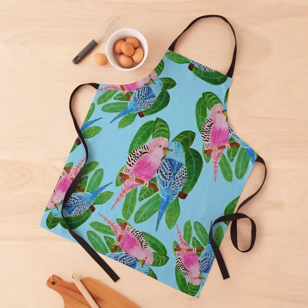 Budgie kiss Apron Cute Kitchen Accessories Things For The Kitchen Apron