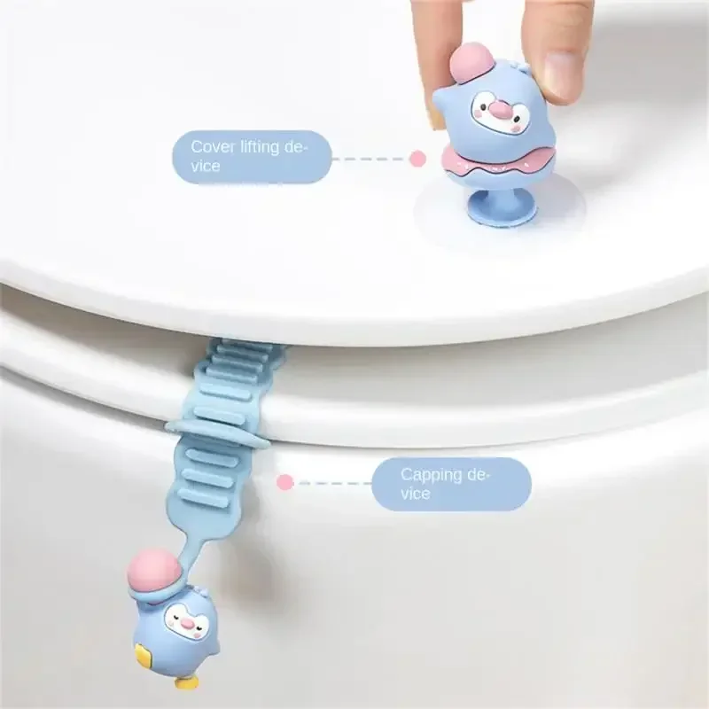 Portable Cartoon Toilet Seat Lifters Lid Lifting Device Avoid Touching Toilet Lid Handle WC Accessories Toilet Ring Handle