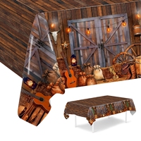 Western Tablecloths Cowboy Party Decorations Birthday Table Cover Wild West Happy Birthday Tablecloth Plastic Western Table