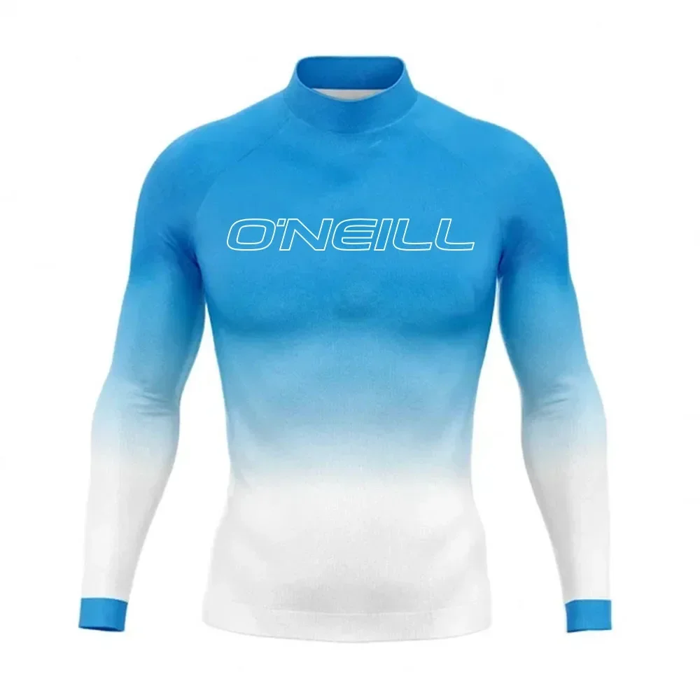 Men's Gradient Surfing Diving Suit Swimsuit Long Sleeved T-shirt UV Resistant Swimsuit Surfing Tight Fitting Shirt Sportswear image 5