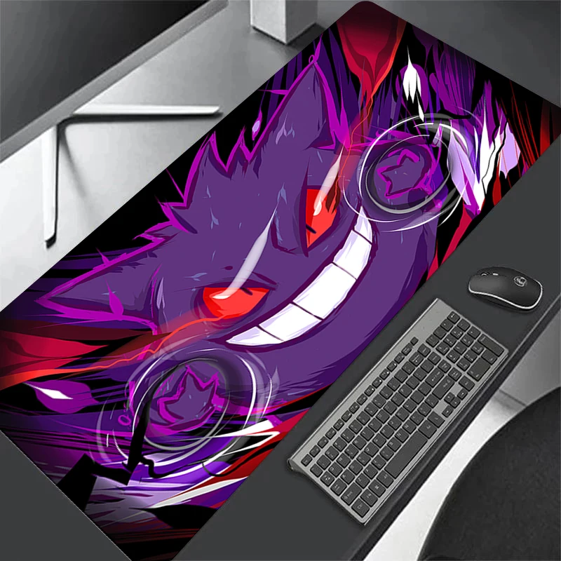 Großes Mauspad 900 x 400 rutschfest Gengar P-Pokemon G-Gengars Tastaturmatte PC Gamer Niedliche Gummi Kawaii Tischpads Gaming Laptops