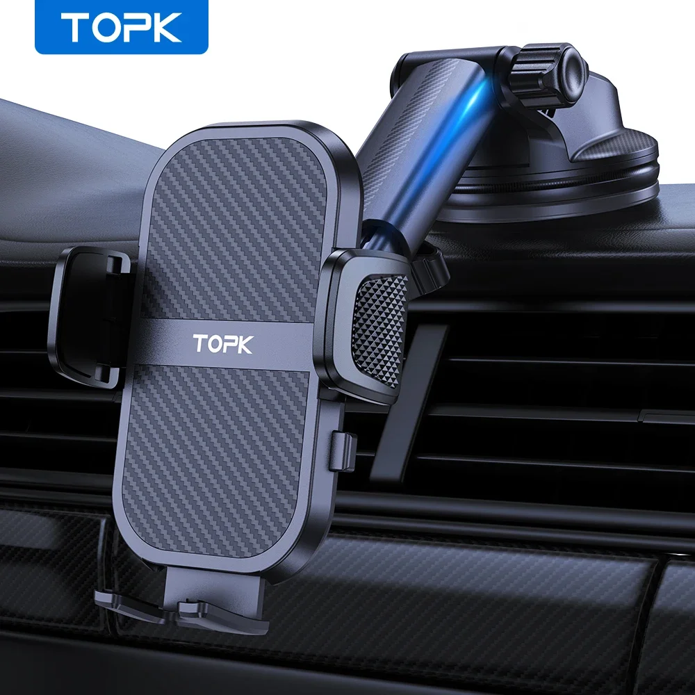 

TOPK Universal Car Phone Holder 360° Adjustable Dashboard Windshield Mount for iPhone And Other Smartphones