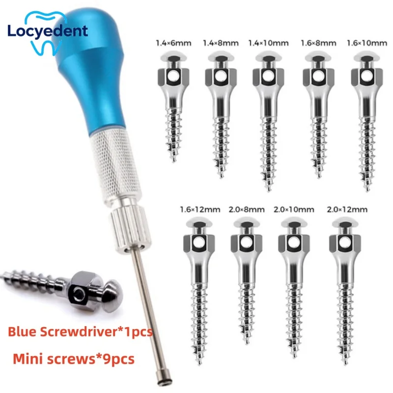 

1set 10pcs Dental Orthodontic Micro Implants Mini Screw Self-Taping Spring Anchor Wrench Screwdrivers Mini Implant Screws Tool