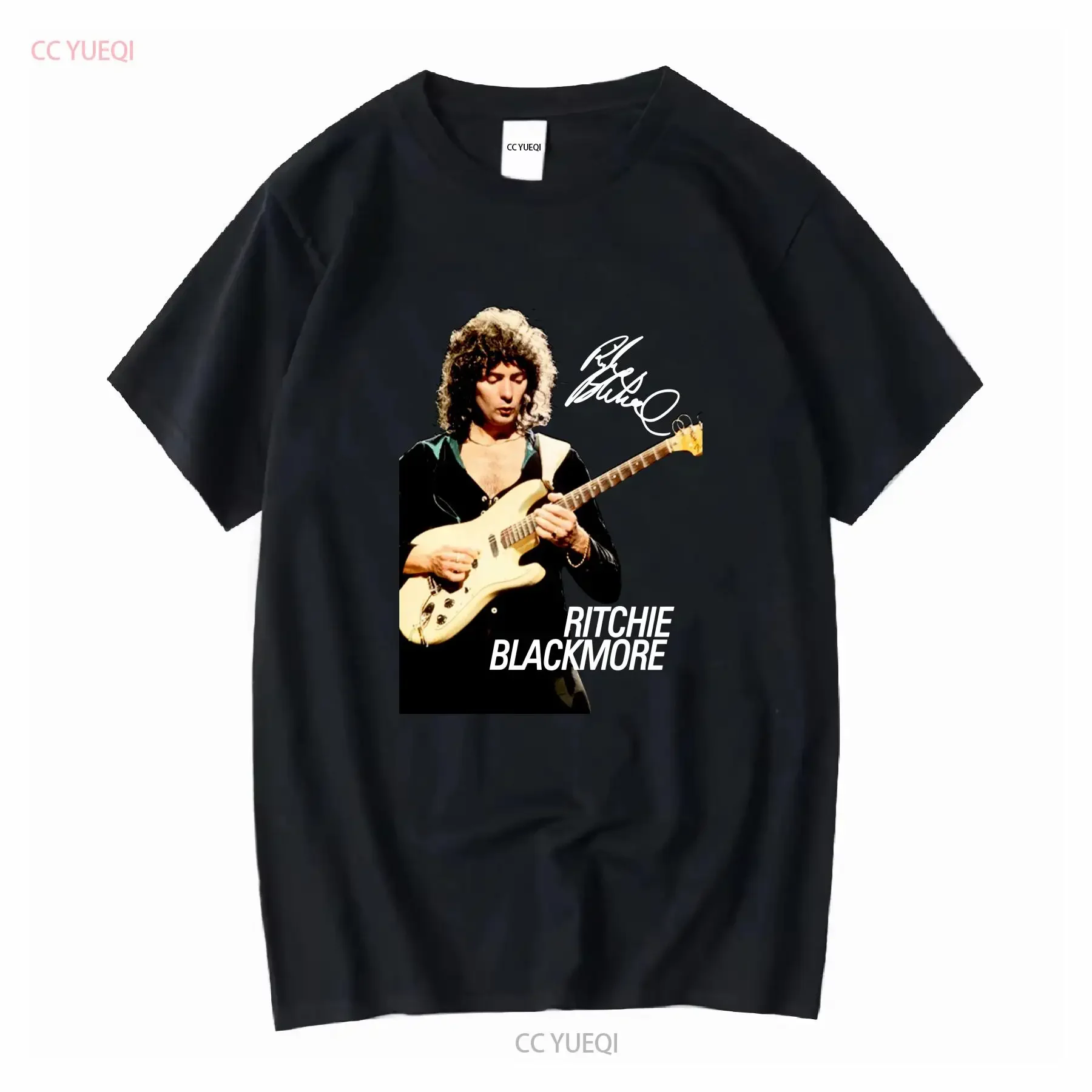 Raro Ritchie Blackmore Live In Concert Algodão Preto Todos os Tamanhos Camiseta HH561 mangas compridas ou curtas vintage Lavado Respirável