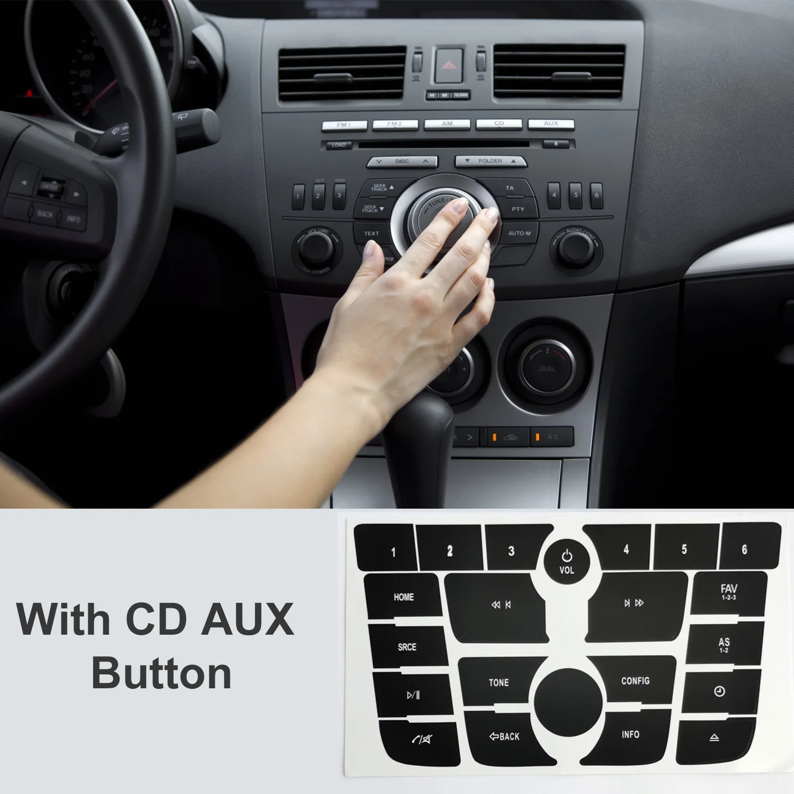 

For Buick Encore and Verano CD Radio Audio Button Repair Decals Stickers