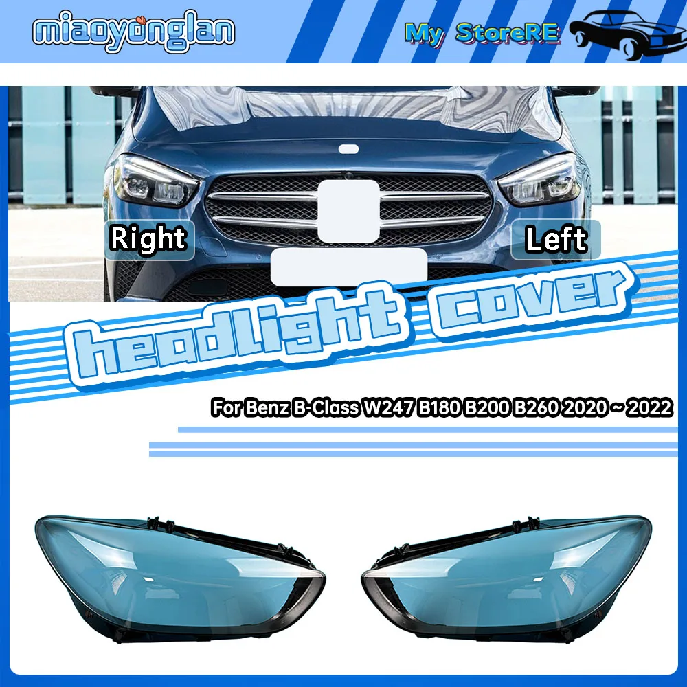 

For Mercedes-Benz W177 A-Class A180 A200L 2019-2021 Front Headlight Cover Transparent Lampshade Headlamp Shell Plexiglass