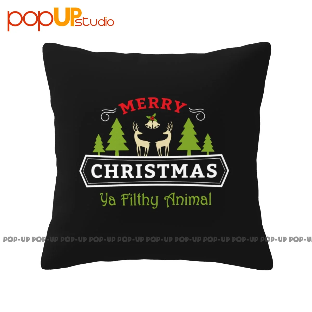 Terse Merry Christmas Ya Filthy Animal Christmas Pillowcase Throw Pillow Cover Washable Skin Care Brief Style