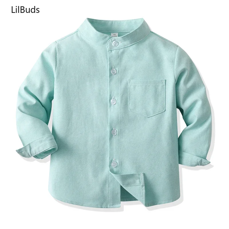 2024 Toddler Boys Girls Blouse Formal Clothing New Korean Children Gentleman Shirts Kids Long Sleeve Casual Tops Autumn  clothes