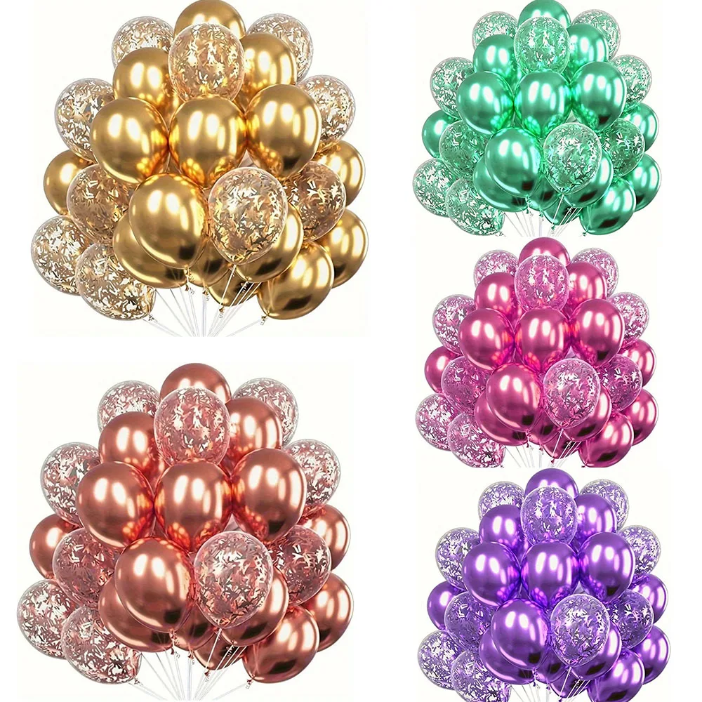 

Blue, gold, rose gold latex balloons and metal fabric for birthday party decoration, wedding, Christmas decoration, 20 pieces