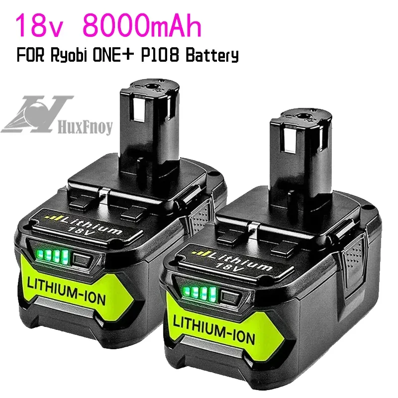 1-2Pack Battery for Ryobi 18V 6800mAh High Capacity Lithium Battery for Ryobi ONE+ P102 P103 P104 P105 P107 Cordless Power Tools