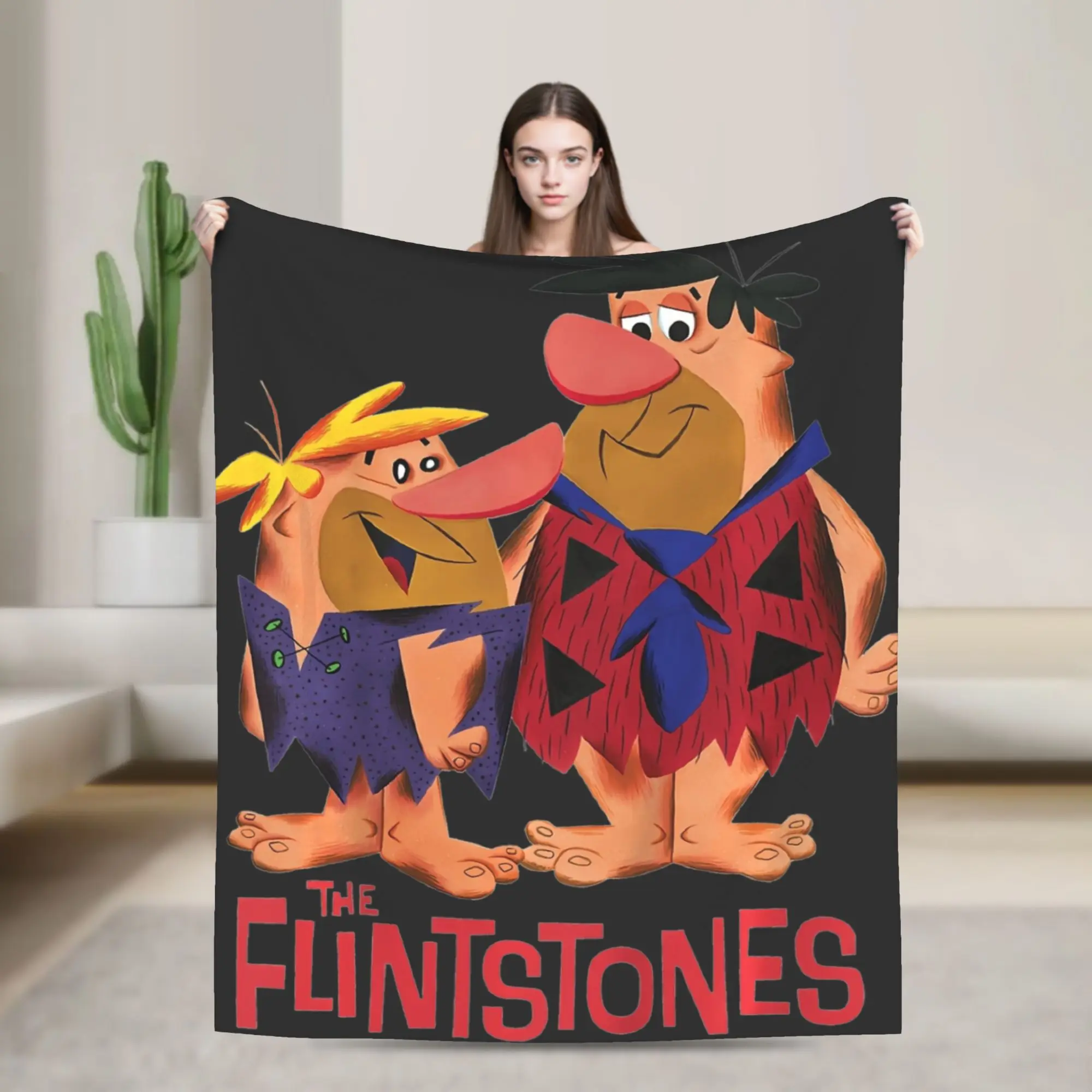 The Flintstone anime movie cartoon  Blankets Soft Flannel Healing Gifts  Throw Blankets Rug Piece