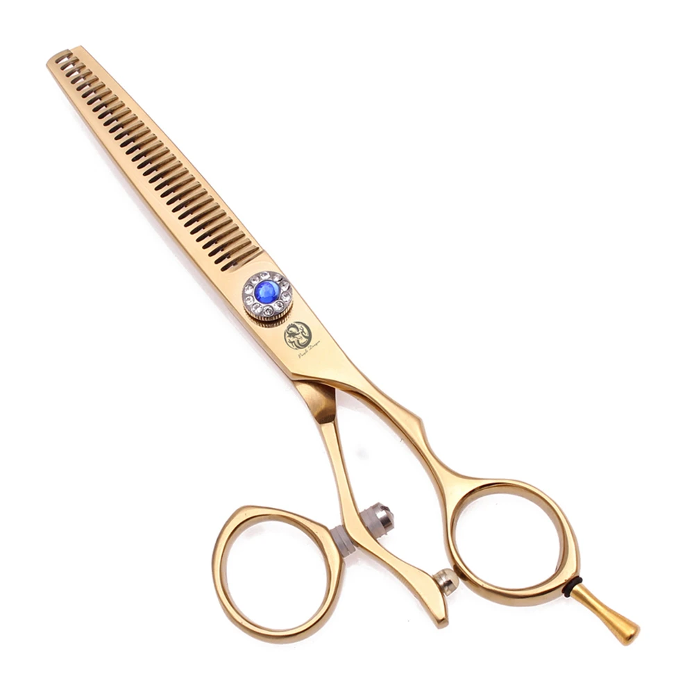 Professionelle Friseurschere 5,5" 6" Purple Dragon JP 440C Drehbare Daumenhaarschneideschere Friseur Effilierschere Z9019 – Detail 6