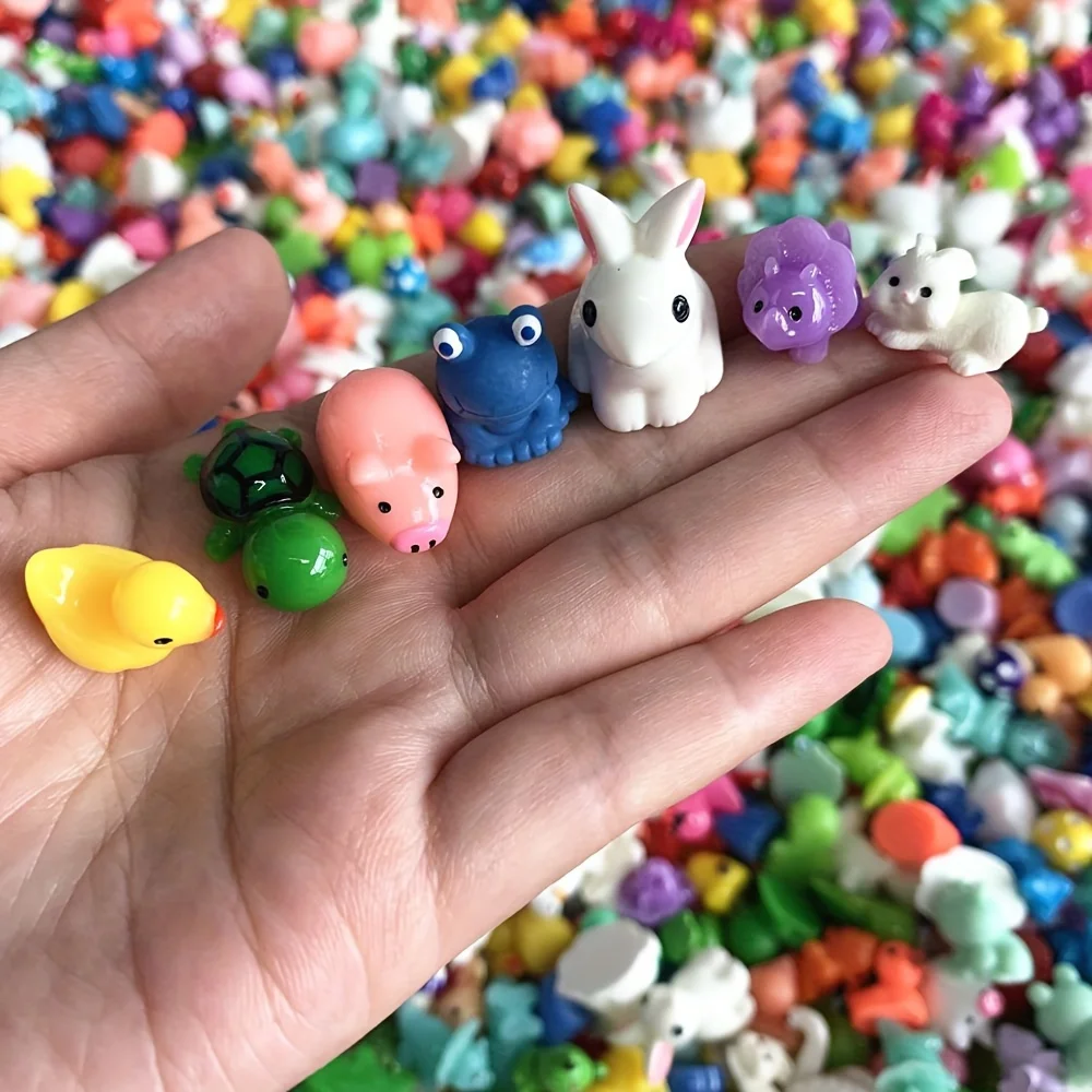 مجموعة من 8، 16، 32، أو 64 تماثيل صغيرة متنوعة من الراتنج على شكل حيوانات وفطر، مثالية للحدائق الخيالية ذاتية الصنع، والمناظر الطبيعية الصغيرة، Aq #6