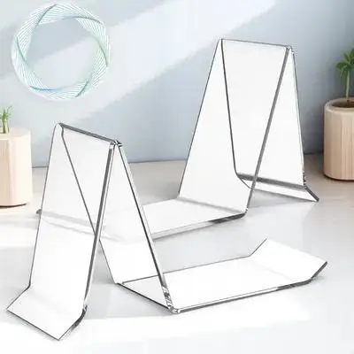 

2 pcs Stand Acrylic Clear Holder Rack for Men Women Storage Box Modern Vertical Shopping Malls Shoe Stand Shoe Display Rack