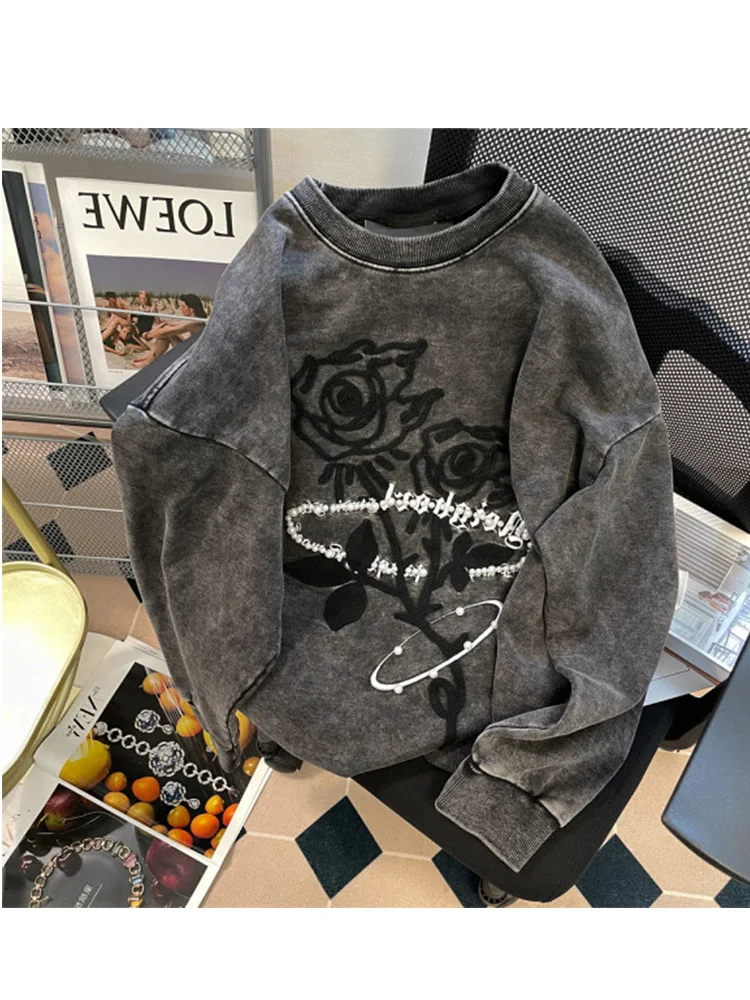 

Autumn Winter Women Gothic Oversize Vintage Y2k Streetwear Graphic Long Sleeve Hoodie Unisex Sweatshirts 2000s Harajuku Fashion