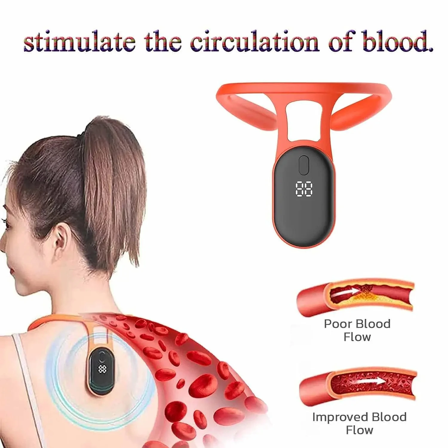 Ultrasonic Lymphatic Soothing Neck Instrument Body Sitting Posture Corrector Back Support Neck Massager Care health care